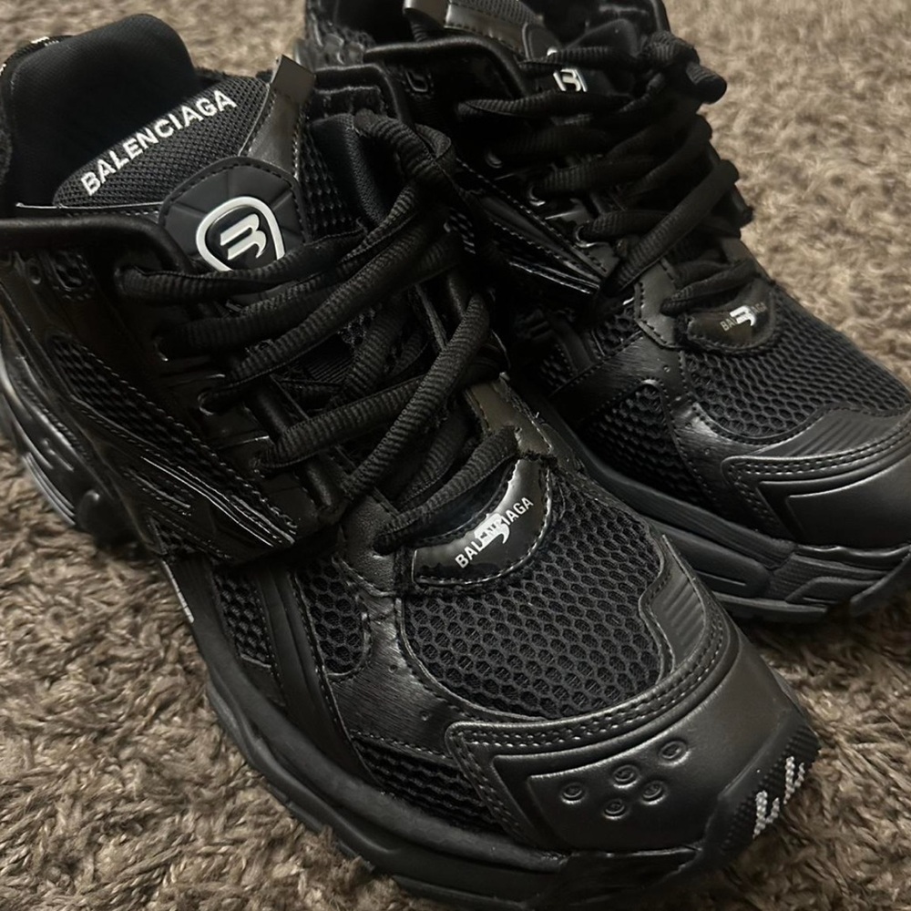 Balenciaga Men's Black Mesh Sneakers